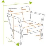 Hartman Dubai Square Casual Dining Set with 1 Lounge Chair