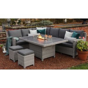 Supremo Catalan Corner Modular Set with Fire Pit Table
