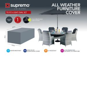 Supremo Six Seat Oval Furniture Cover