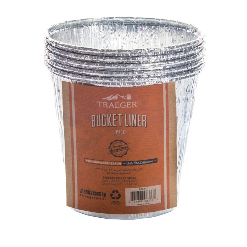 （5-Pack） Aluminum Disposable Bucket Liner,for Pit Boss Pellet Grills,Grill 